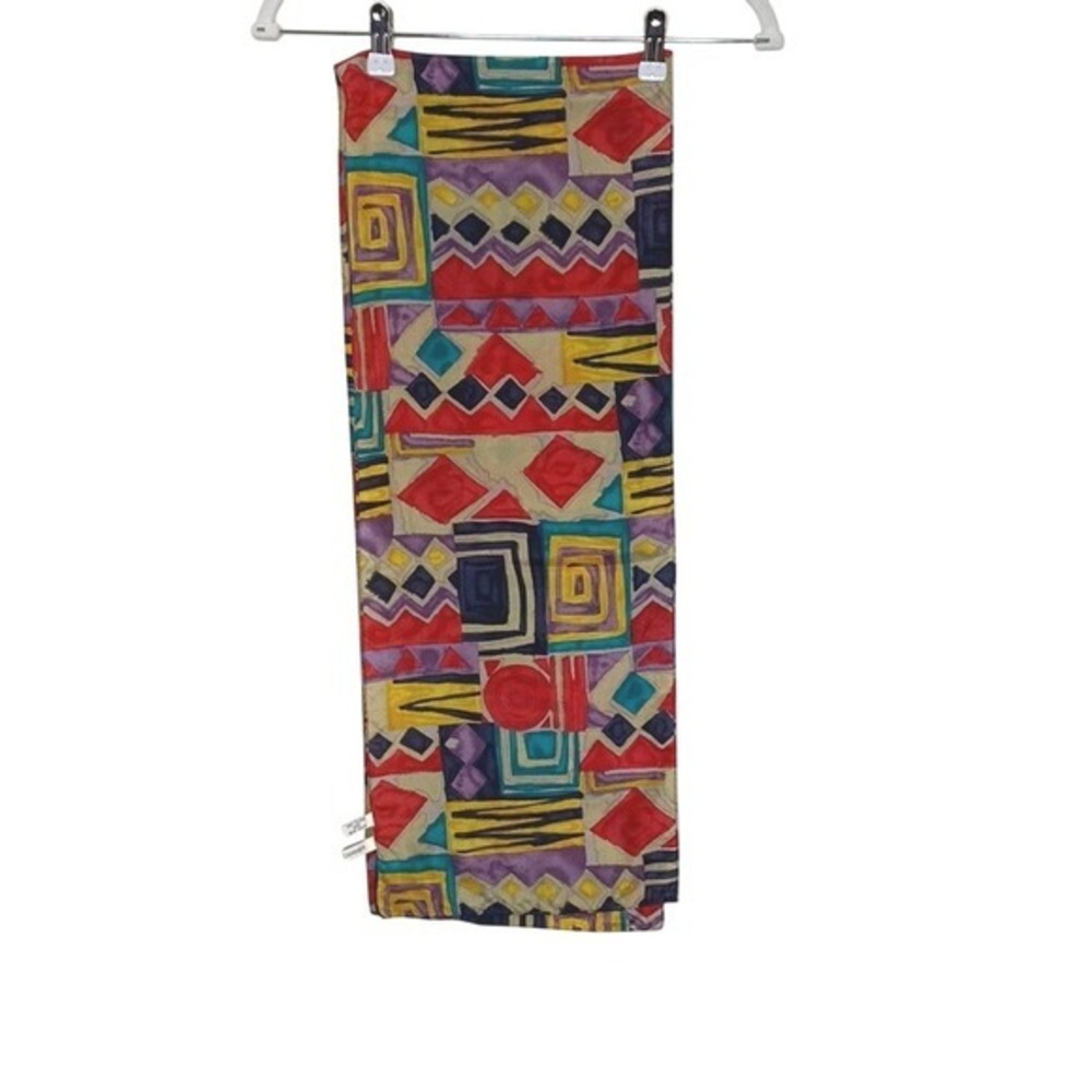 Casual Corner geometric design silk‎ scarf